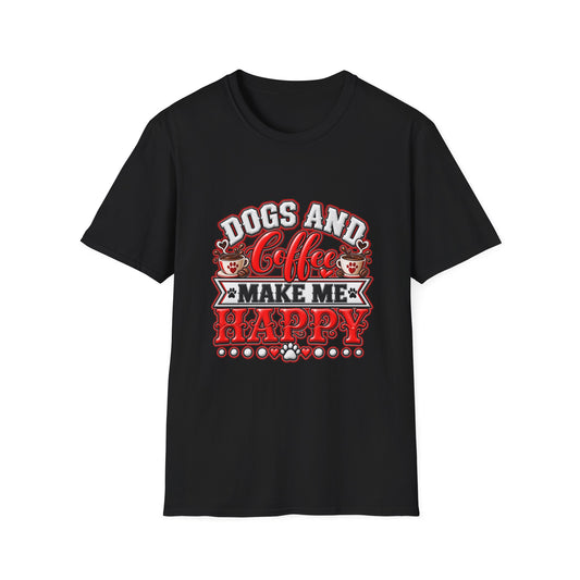 Dogs and Coffee Make Me Happy T-Shirt