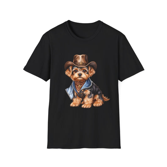 Cute Yorkshire Terrier in Western Hat Tee