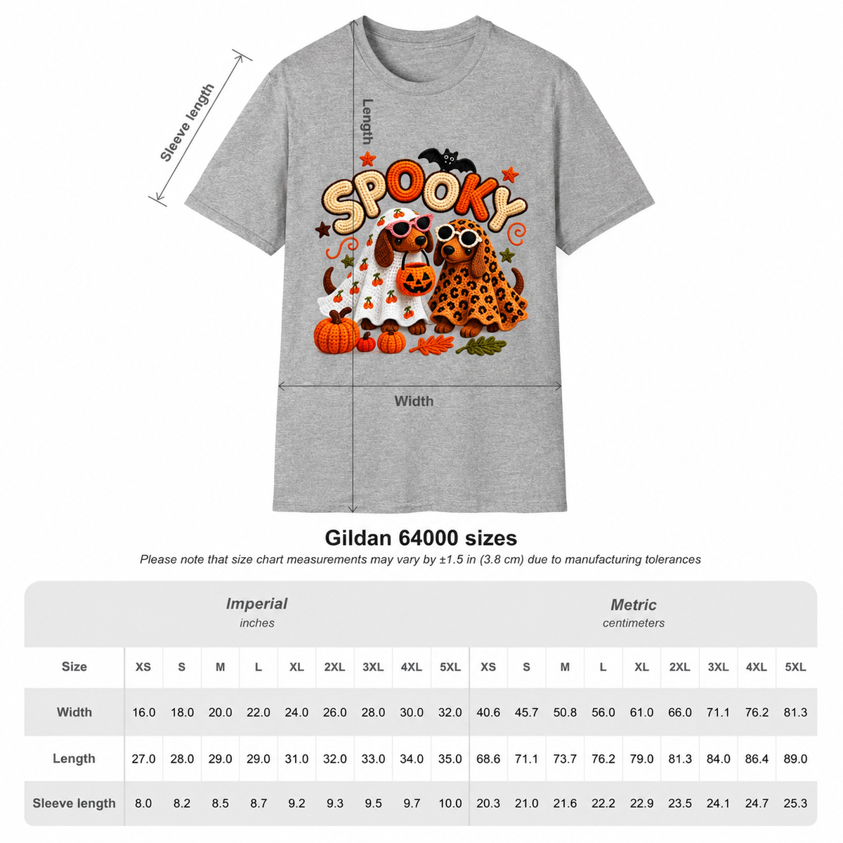 Spooky Halloween T‑Shirt — Cute Pumpkins, Bat & Leopard Print Ghosts