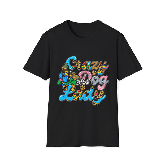 Crazy Dog Lady T-Shirt — Colorful Retro Dog Lover Tee