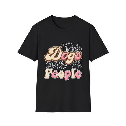 I Prefer Dogs Over People T-Shirt — Cute Paw Print Dog Lover Tee