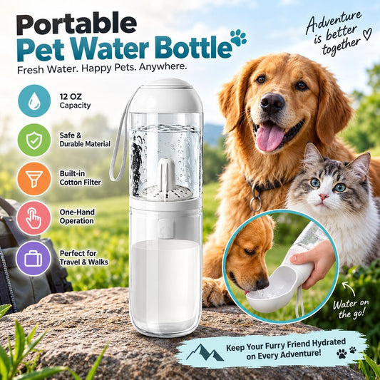Dog Travel Water Bottle With Silicone Strap