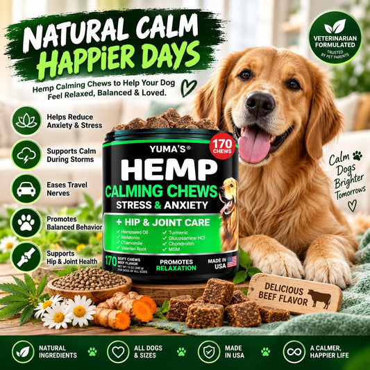 Hemp Calming Chews for Dogs – 170 Treats