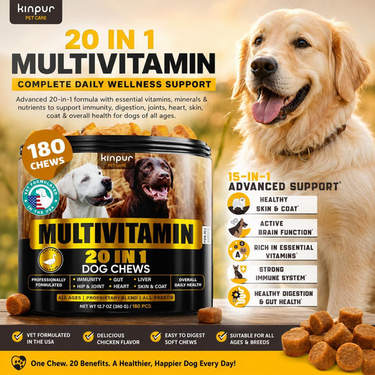 20-in-1 Dog Multivitamin Supplements for Health