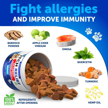 Dog Allergy Relief Chews for Itching & Skin