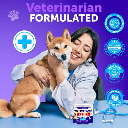 (2 Pack) Multivitamin Chewable with Glucosamine Treats for Dogs