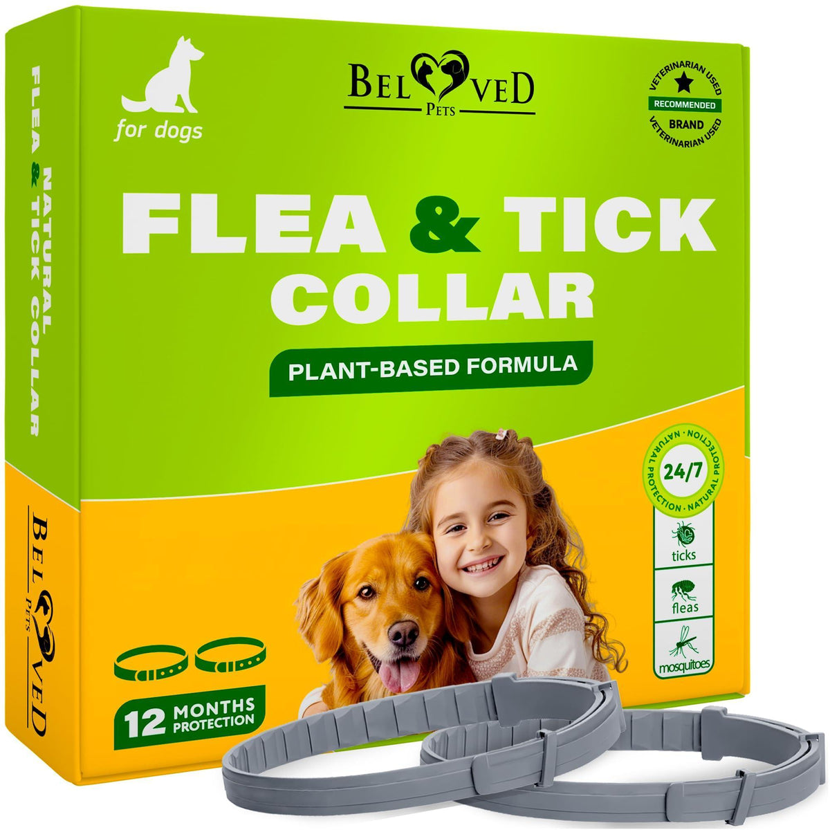 Natural Flea & Tick Collar for Dogs | 6-Month Protection