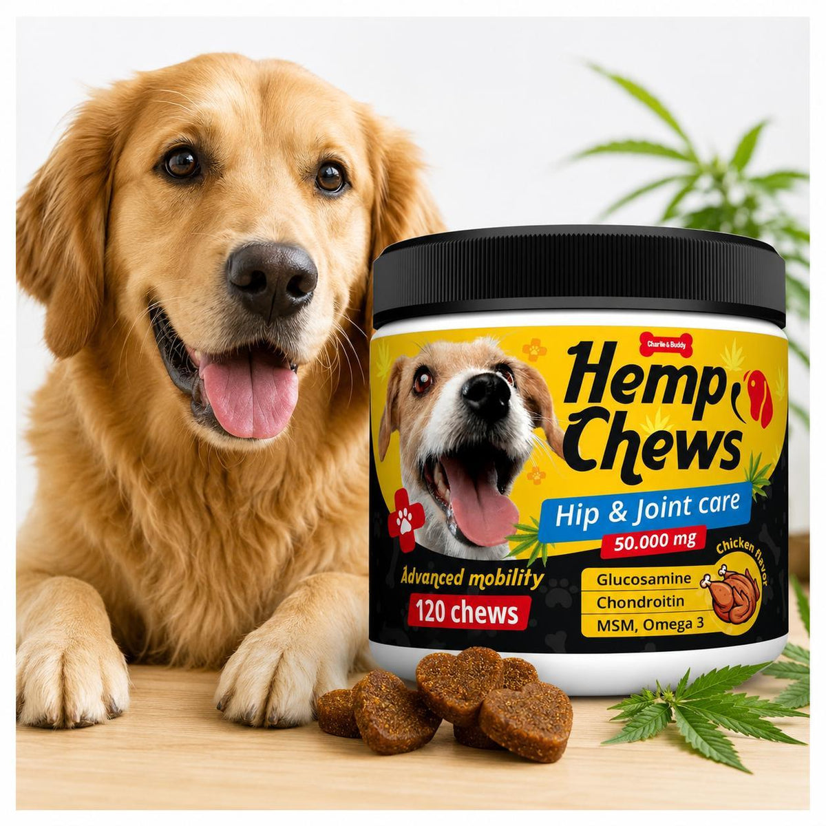 Hemp Dog Joint Chews with Glucosamine