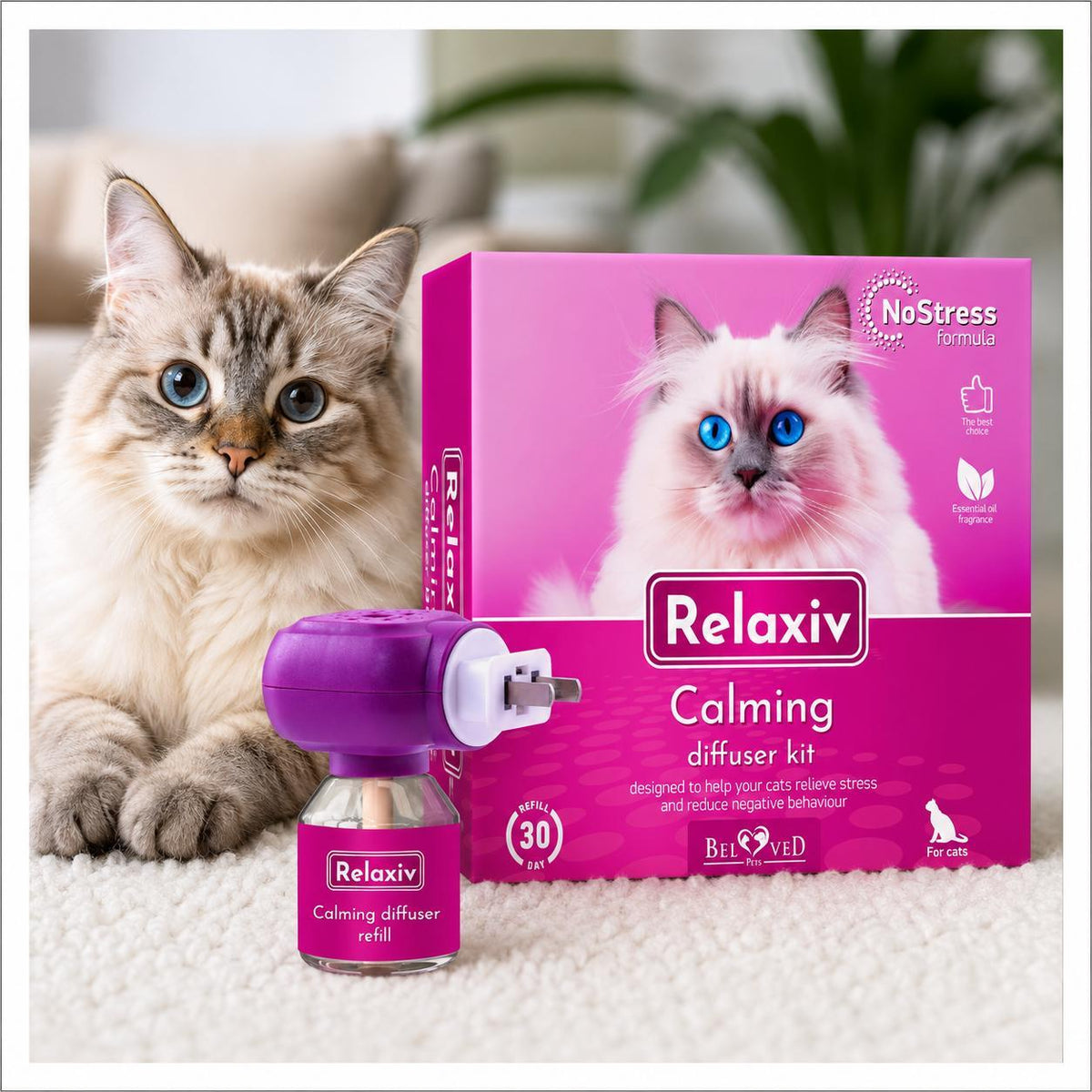 Relaxiv Natural Cat Calming Pheromone Diffuser