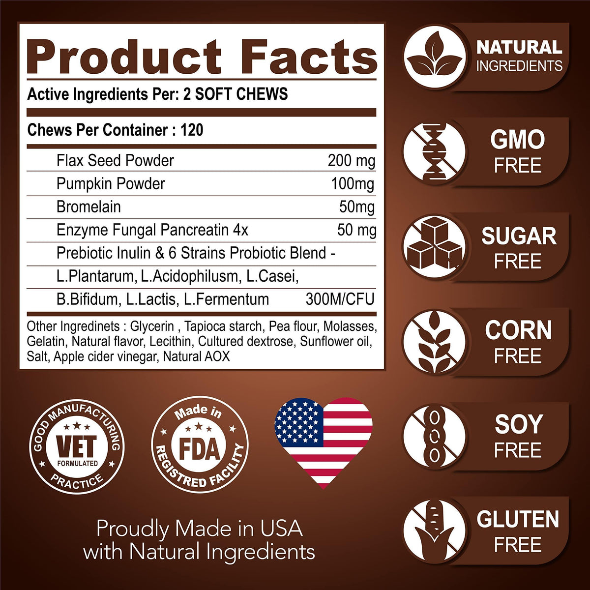 Dog Probiotics for Healthy Gut & Firm Stool
