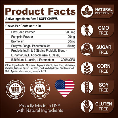 Dog Probiotics for Healthy Gut & Firm Stool