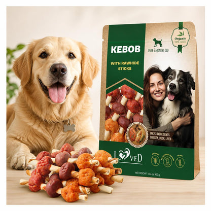 Kabobs Duck & Chicken Rawhide Dog Treats