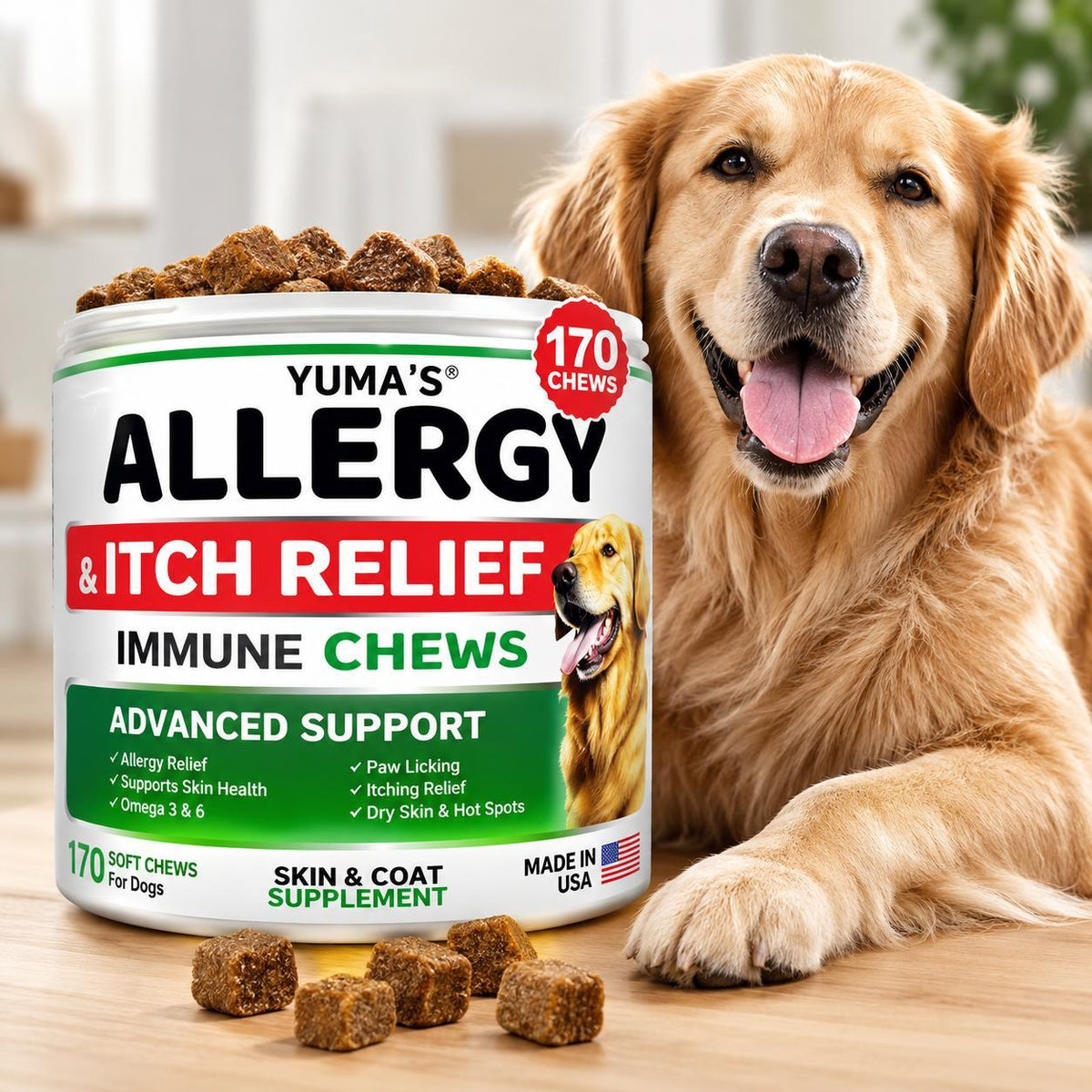 Dog Allergy Relief Chews for Itchy Skin