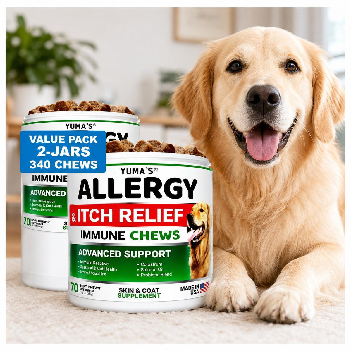 YUMA'S Dog Allergy Relief Chews – Itch & Skin Support