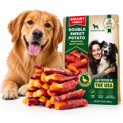 Healthy Sweet Potato Duck Chews for Dogs