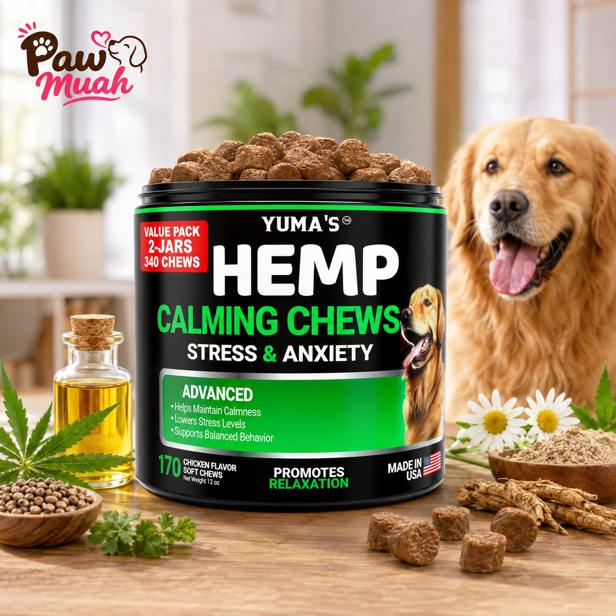 Hemp Calming Chews for Dogs Advanced Dog Calming Treats Dog Calming Chews
