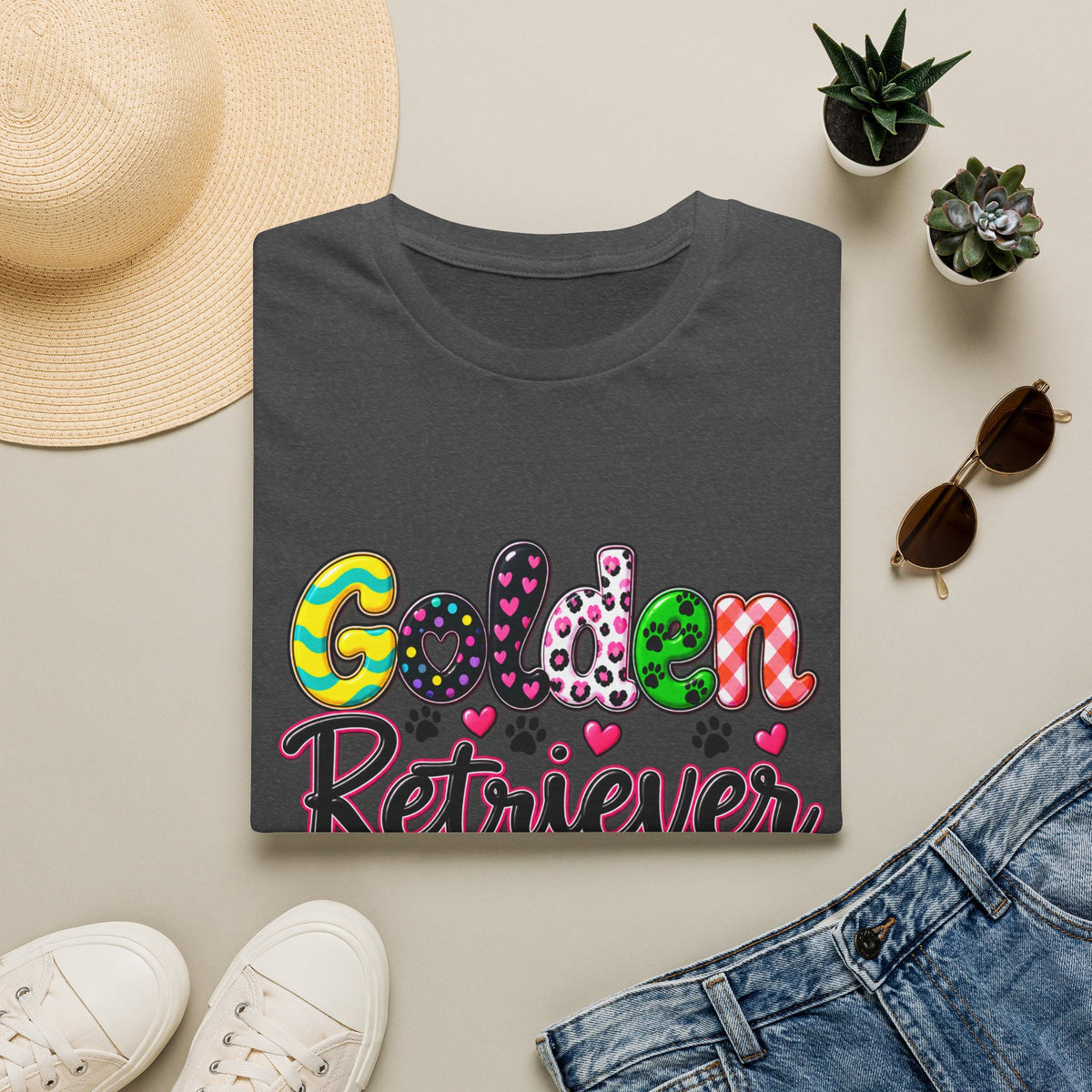Golden Retriever Mom T-Shirt — Paw Print Dog Lover Tee