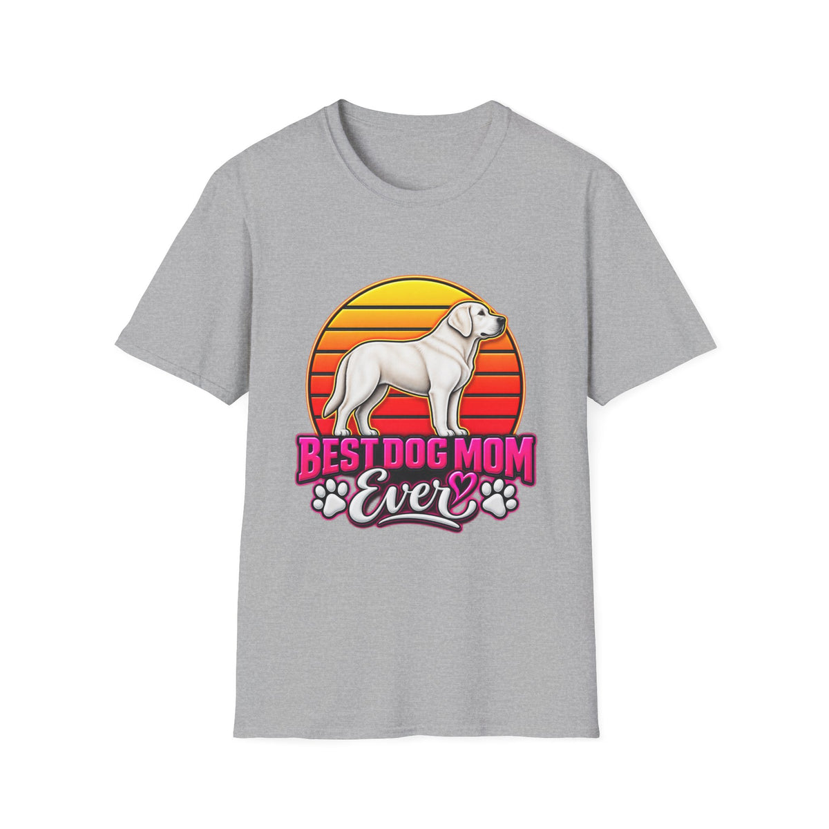 Best Dog Mom Ever T-Shirt – Retro Sunset Labrador Dog Mom Gift
