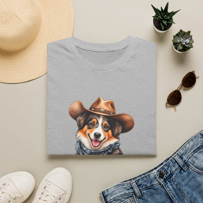 Cowboy Dog T-Shirt — Cute Australian Shepherd in Hat