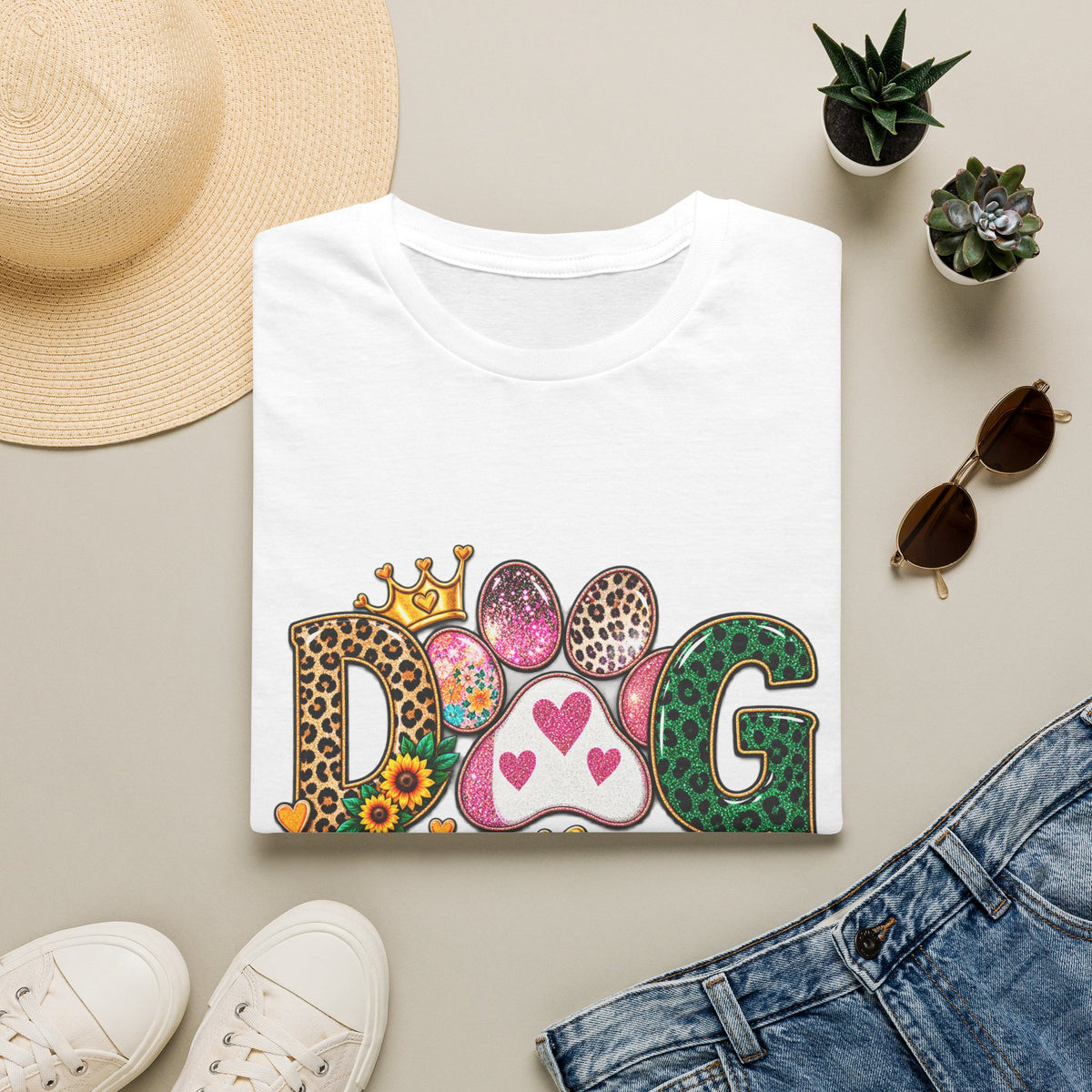 Dog Is My Heart T-Shirt — Colorful Paw Print