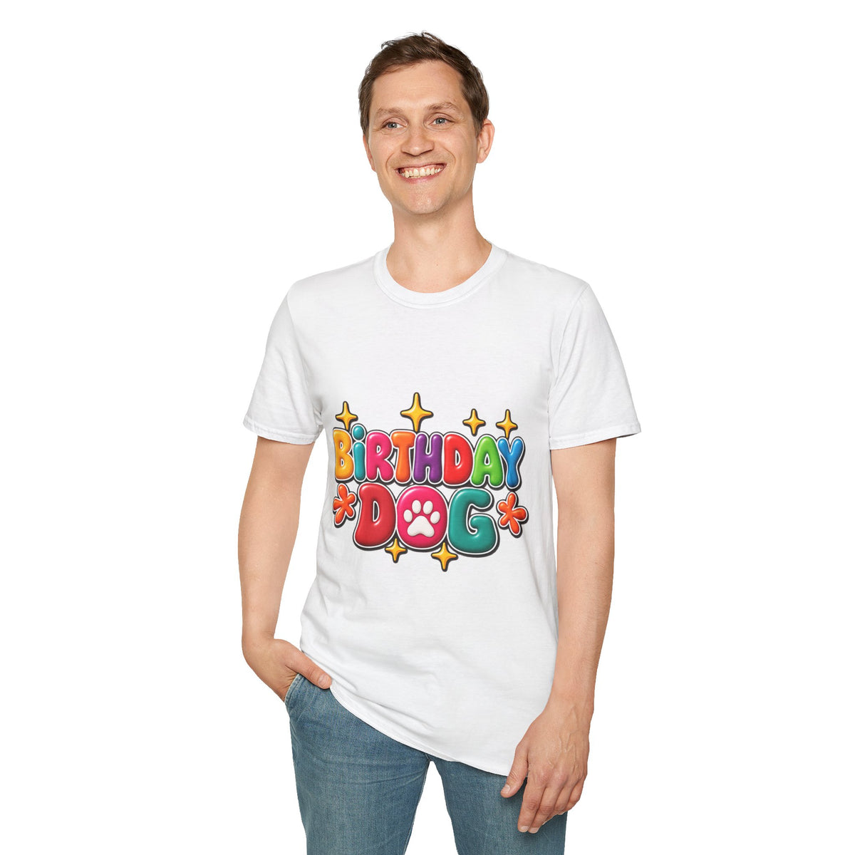 Birthday Dog T-Shirt Paw Print Birthday Tee