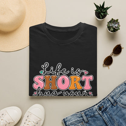 Life Is Short Hug Your Dog T-Shirt — Cute Retro Pet Lover Tee