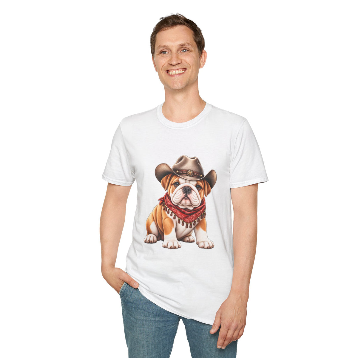 Bulldog Cowboy T-Shirt  Cute Western Dog