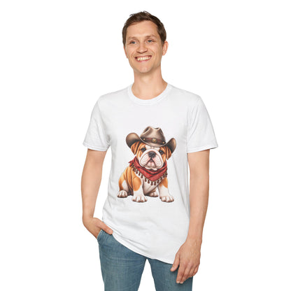 Bulldog Cowboy T-Shirt  Cute Western Dog