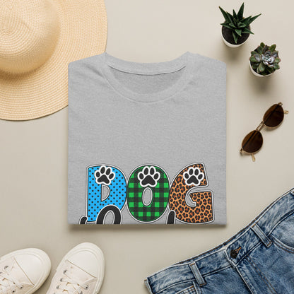 Dog Lady T‑Shirt — Colorful Paw Print DOG Graphic Tee for Pet Lovers
