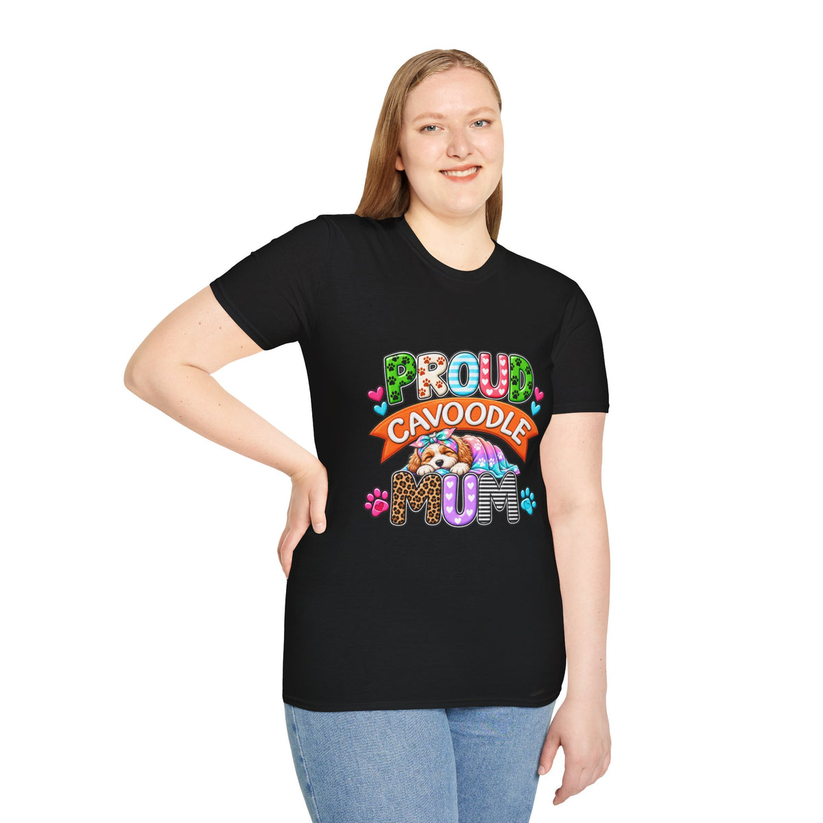 Proud Cavoodle T‑Shirt — Cute Colorful Cavoodle Mom Tee