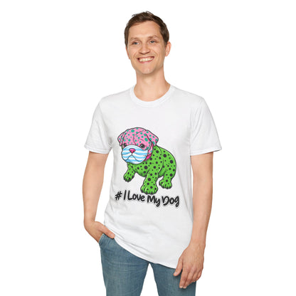 I Love My Dog T-Shirt — Colorful Polka Dot Puppy