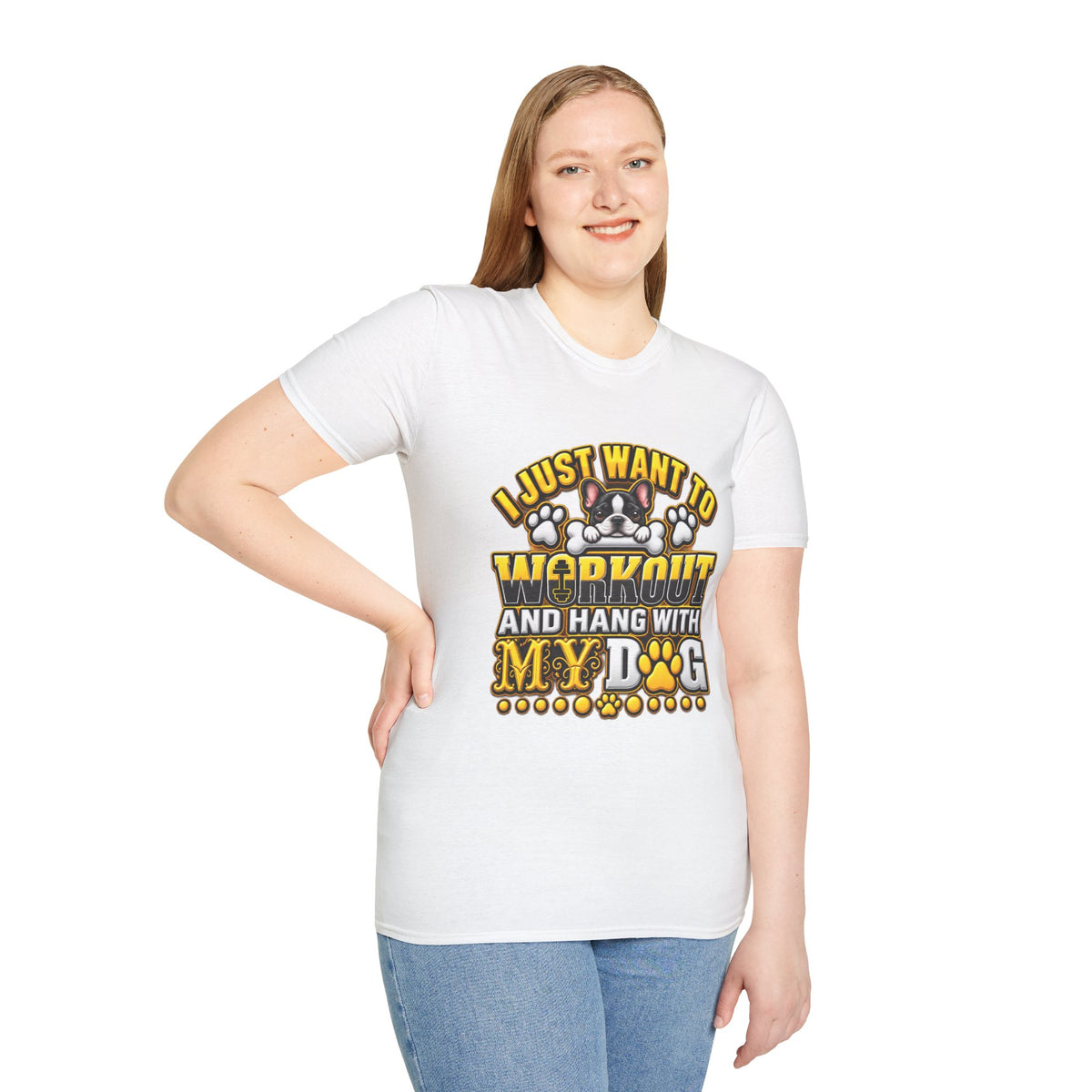 Workout & Hang With My Dog T-Shirt — Funny Dog Lover Fitness Tee