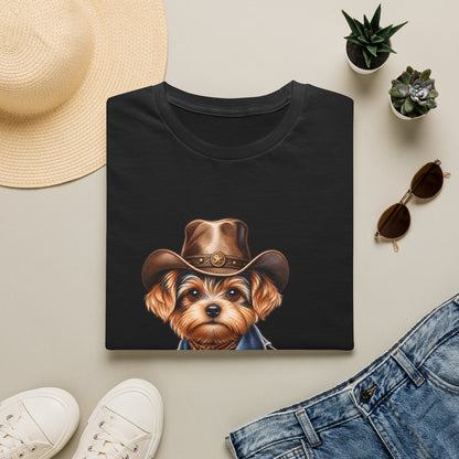 Cute Yorkshire Terrier in Western Hat Tee
