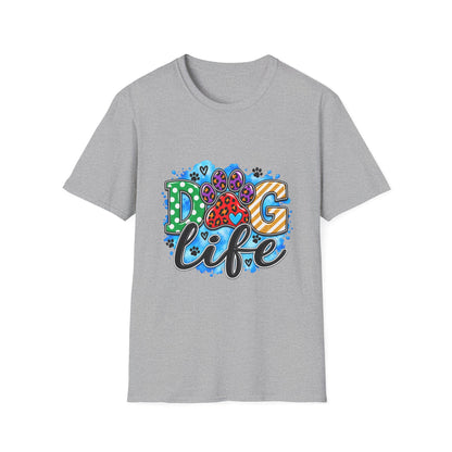 Dog Life T-Shirt — Colorful Paw Print Rescue Lover Tee