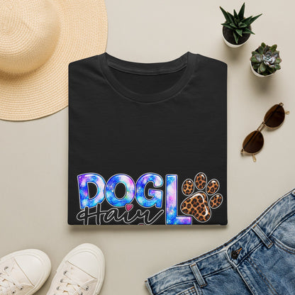 Dog Mom T-Shirt - "Dog Hair Don’t Care" Leopard Paw Graphic