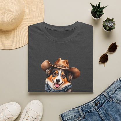 Cowboy Dog T-Shirt — Cute Australian Shepherd in Hat