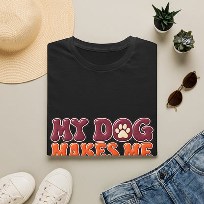 My Dog Makes Me Happy" Retro Paw Graphic