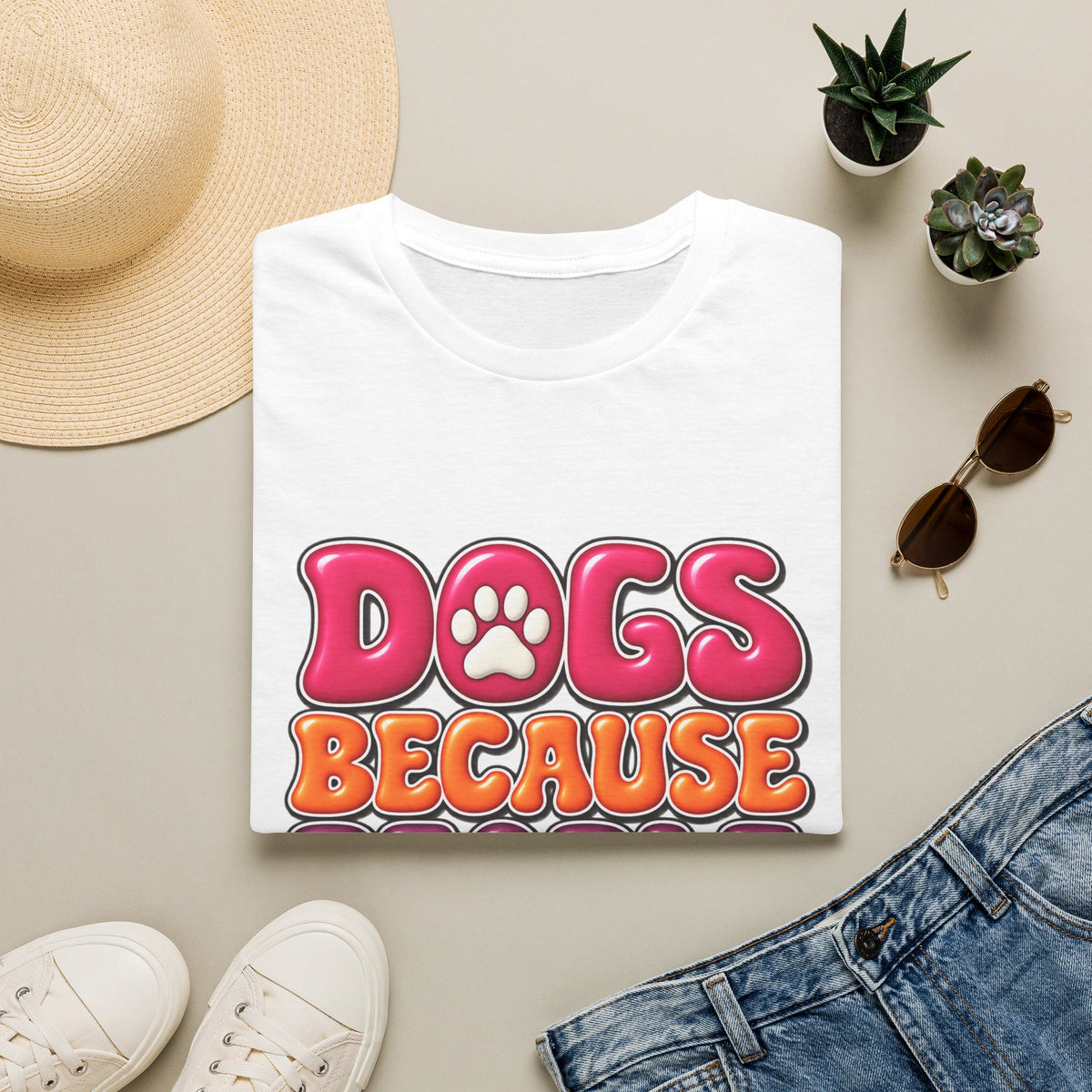Dogs Because People Suck' Retro Paw Graphic Tee