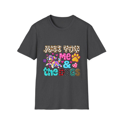 Just Feed Me & the Dogs T-Shirt — Cute Colorful Pet Lover Graphic Tee