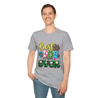 Best Dog Mom Ever T-Shirt — Colorful Paw Print