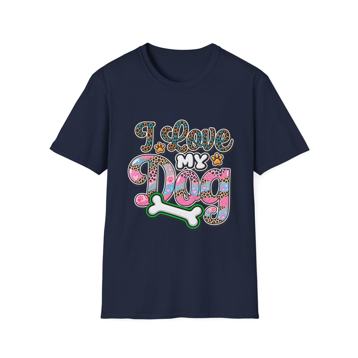 I Love My Dog T-Shirt — Colorful Paw
