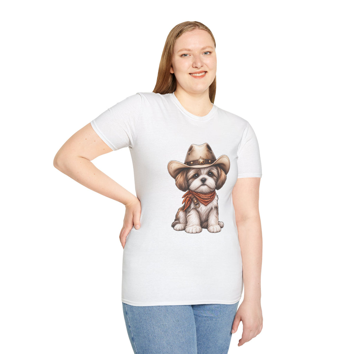 Cute Shih Tzu in Western Hat & Bandana