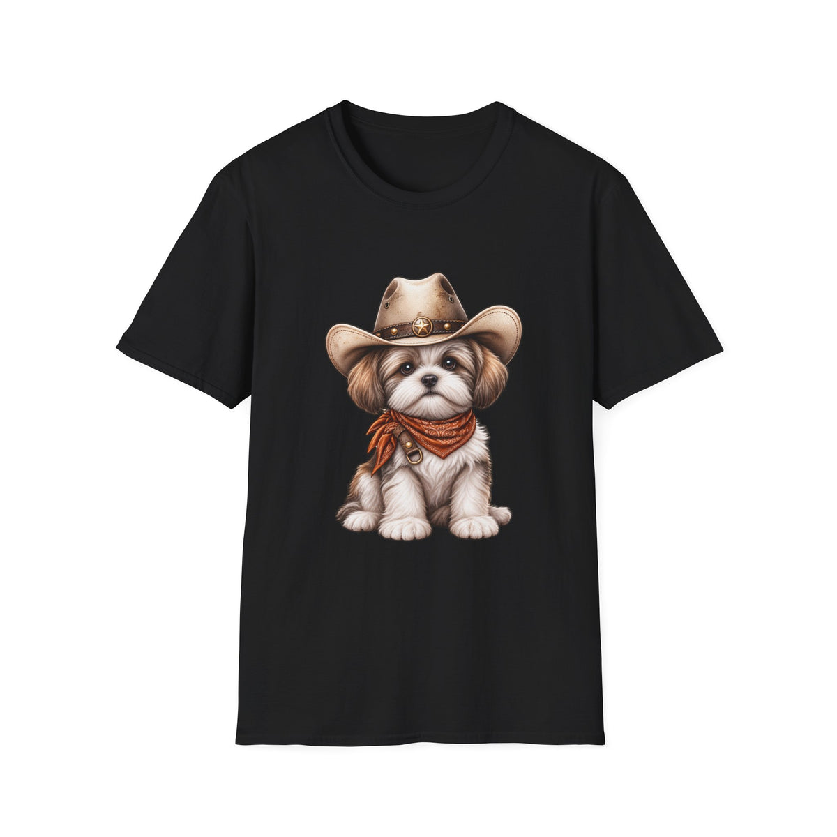 Cute Shih Tzu in Western Hat & Bandana