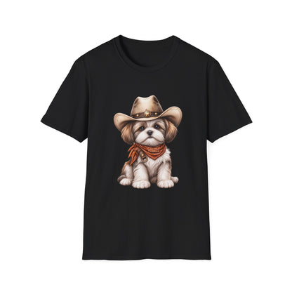 Cute Shih Tzu in Western Hat & Bandana