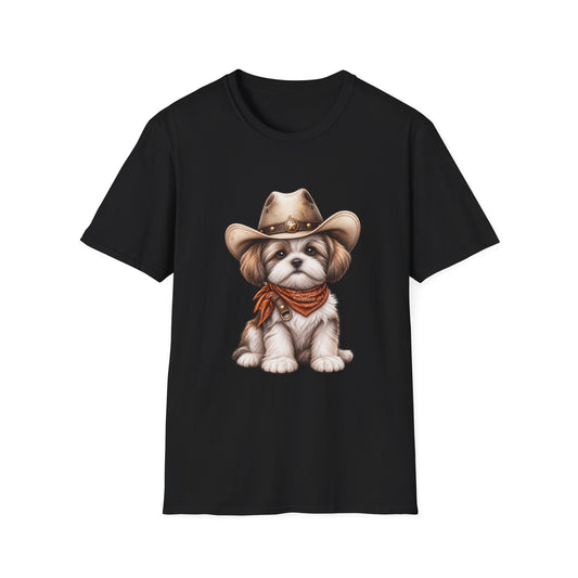 Cute Shih Tzu in Western Hat & Bandana