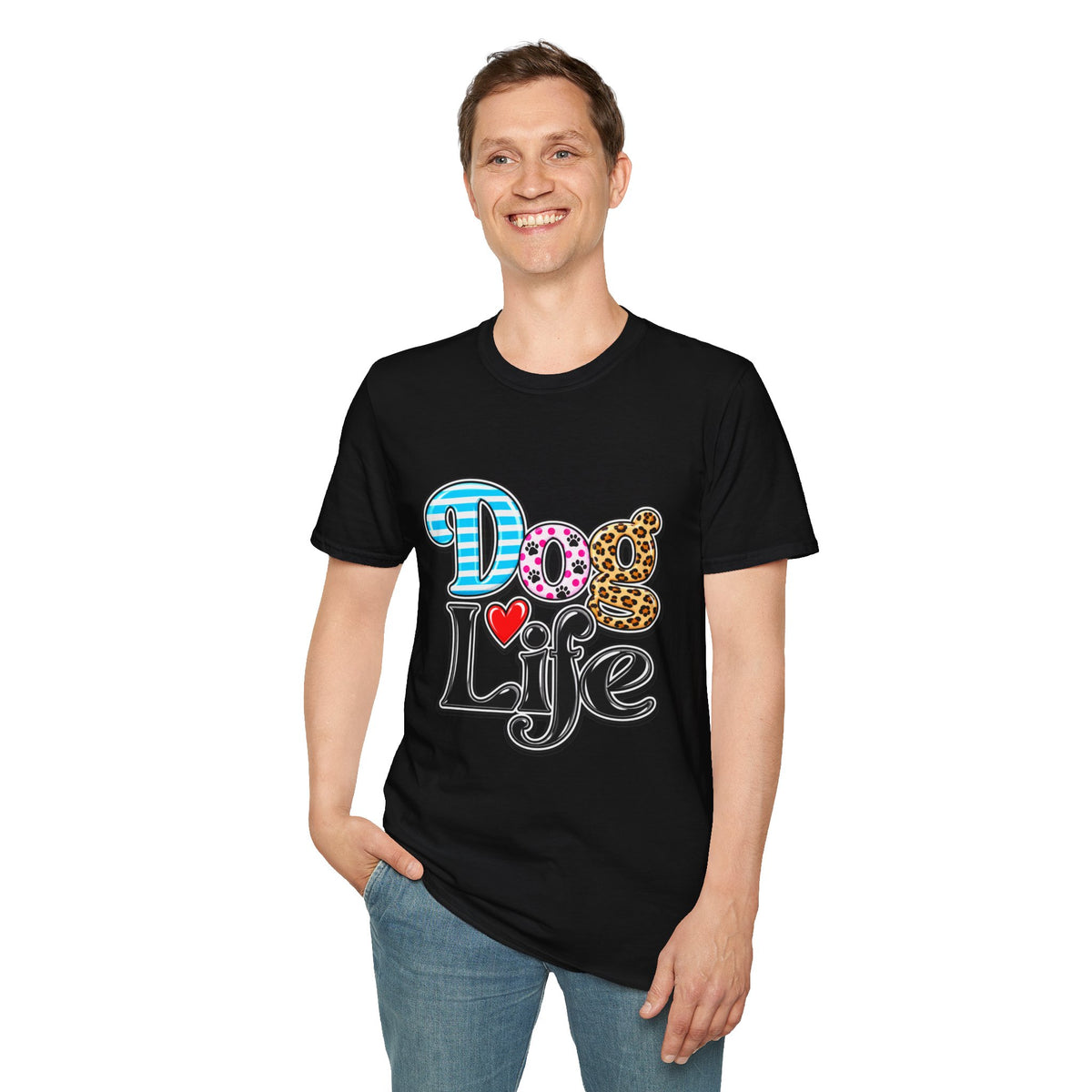 Dog Life T‑Shirt — Colorful Patterned Pet Lover Tee