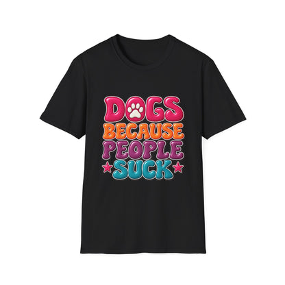 Dogs Because People Suck' Retro Paw Graphic Tee