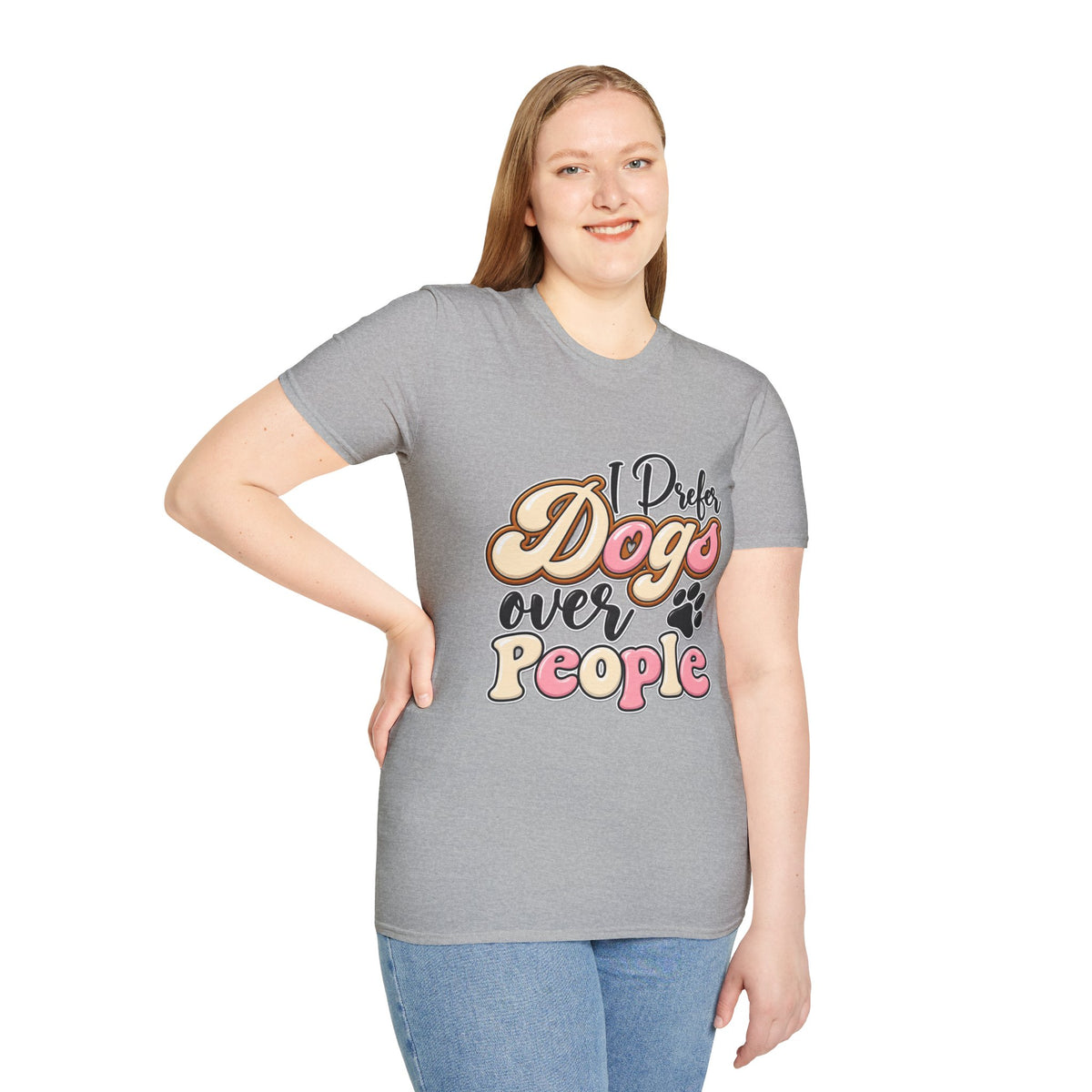 I Prefer Dogs Over People T-Shirt — Cute Paw Print Dog Lover Tee