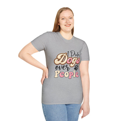 I Prefer Dogs Over People T-Shirt — Cute Paw Print Dog Lover Tee