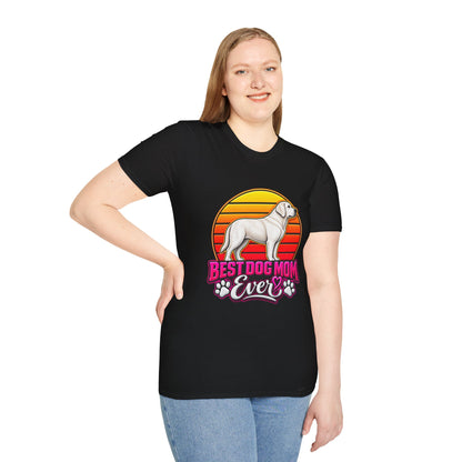 Best Dog Mom Ever T-Shirt – Retro Sunset Labrador Dog Mom Gift